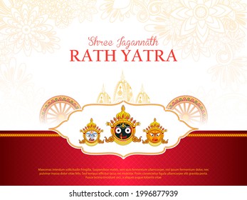 easy to edit vector illustration of Rath Yatra Lord Jagannath festival Holiday background celebrated in Odisha, India