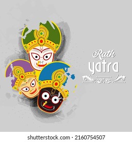 easy to edit vector illustration of Rath Yatra Lord Jagannath festival Holiday background celebrated in Odisha, India