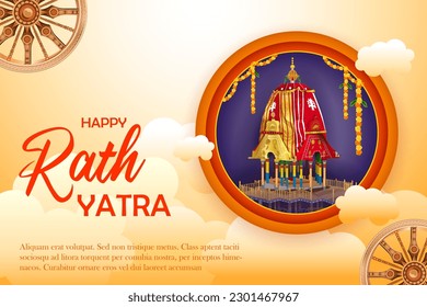 easy to edit vector illustration of Rath Yatra Lord Jagannath festival Holiday background celebrated in Odisha, India