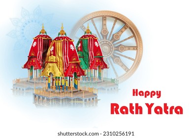 easy to edit vector illustration of Rath Yatra Lord Jagannath festival Holiday background celebrated in Odisha, India