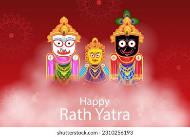 easy to edit vector illustration of Rath Yatra Lord Jagannath festival Holiday background celebrated in Odisha, India