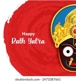 easy to edit vector illustration of Rath Yatra Lord Jagannath festival Holiday background celebrated in Odisha, India