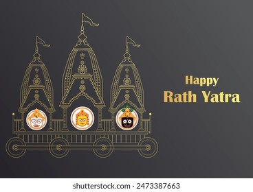 easy to edit vector illustration of Rath Yatra Lord Jagannath festival Holiday background celebrated in Odisha, India