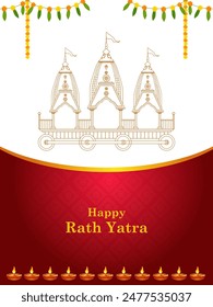 easy to edit vector illustration of Rath Yatra Lord Jagannath festival Holiday background celebrated in Odisha, India