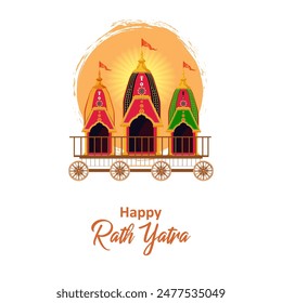 easy to edit vector illustration of Rath Yatra Lord Jagannath festival Holiday background celebrated in Odisha, India