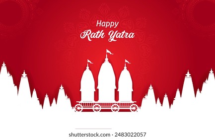 easy to edit vector illustration of Rath Yatra Lord Jagannath festival Holiday background celebrated in Odisha, India
