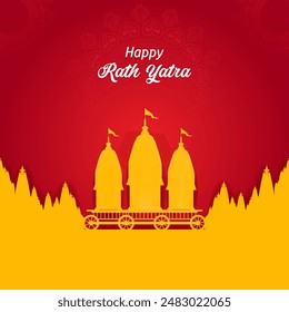 easy to edit vector illustration of Rath Yatra Lord Jagannath festival Holiday background celebrated in Odisha, India