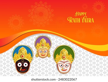 easy to edit vector illustration of Rath Yatra Lord Jagannath festival Holiday background celebrated in Odisha, India