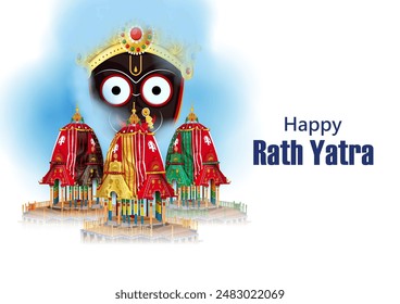 Vektorillustration von Rath Yatra Lord Jagannath Festival Festliche Musik Hintergrund in Odisha, Indien