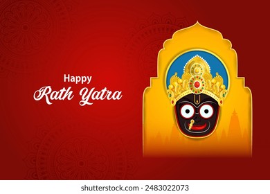 easy to edit vector illustration of Rath Yatra Lord Jagannath festival Holiday background celebrated in Odisha, India