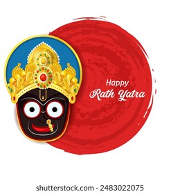 easy to edit vector illustration of Rath Yatra Lord Jagannath festival Holiday background celebrated in Odisha, India