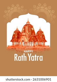 easy to edit vector illustration of Rath Yatra Lord Jagannath festival Holiday background celebrated in Odisha, India