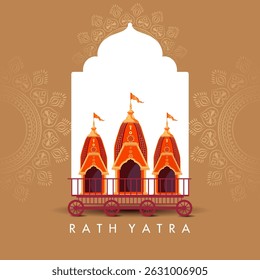 easy to edit vector illustration of Rath Yatra Lord Jagannath festival Holiday background celebrated in Odisha, India