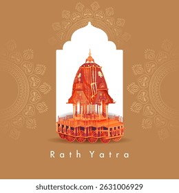 easy to edit vector illustration of Rath Yatra Lord Jagannath festival Holiday background celebrated in Odisha, India
