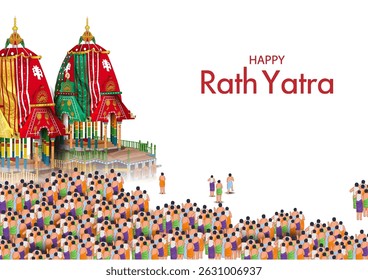 easy to edit vector illustration of Rath Yatra Lord Jagannath festival Holiday background celebrated in Odisha, India