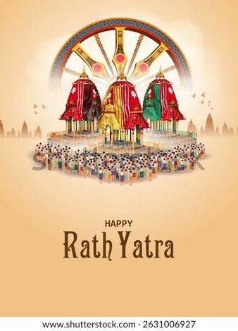 easy to edit vector illustration of Rath Yatra Lord Jagannath festival Holiday background celebrated in Odisha, India