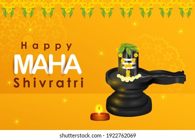 easy to edit vector illustration of religious background of Lord Shiva for Shivratri, traditional festival of India