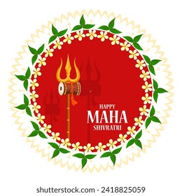 easy to edit vector illustration of religious background of Lord Shiva for Shivratri, traditional festival of India