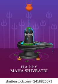 easy to edit vector illustration of religious background of Lord Shiva for Shivratri, traditional festival of India