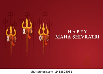 easy to edit vector illustration of religious background of Lord Shiva for Shivratri, traditional festival of India