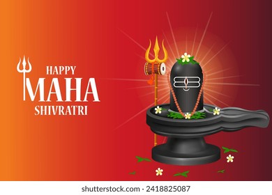 easy to edit vector illustration of religious background of Lord Shiva for Shivratri, traditional festival of India