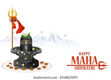 easy to edit vector illustration of religious background of Lord Shiva for Shivratri, traditional festival of India