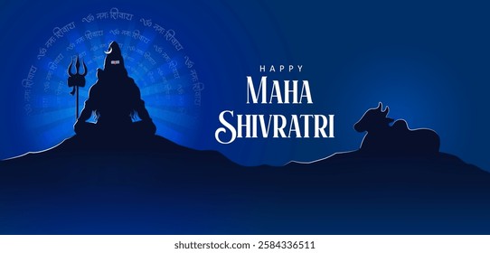 easy to edit vector illustration of religious background of Lord Shiva for Shivratri, traditional festival of India