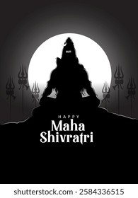 easy to edit vector illustration of religious background of Lord Shiva for Shivratri, traditional festival of India