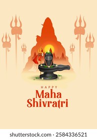 easy to edit vector illustration of religious background of Lord Shiva for Shivratri, traditional festival of India