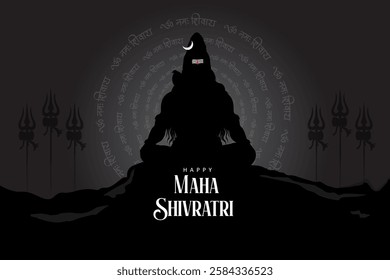 easy to edit vector illustration of religious background of Lord Shiva for Shivratri, traditional festival of India