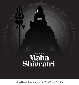 easy to edit vector illustration of religious background of Lord Shiva for Shivratri, traditional festival of India