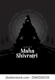 easy to edit vector illustration of religious background of Lord Shiva for Shivratri, traditional festival of India