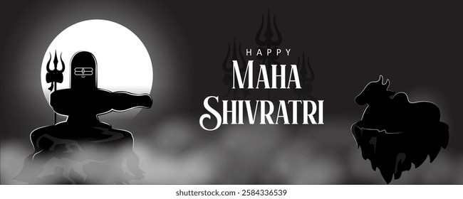 easy to edit vector illustration of religious background of Lord Shiva for Shivratri, traditional festival of India