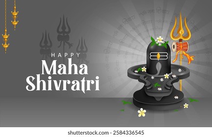 easy to edit vector illustration of religious background of Lord Shiva for Shivratri, traditional festival of India