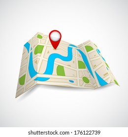 easy to edit vector illustration of road map for GPS application