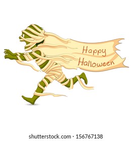 easy to edit vector illustration of running Halloween Mummy