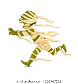 easy to edit vector illustration of running Halloween Mummy