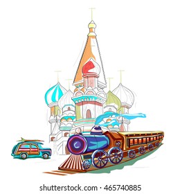 easy to edit vector illustration of Russia cityscape