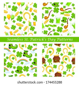 easy to edit vector illustration of Saint Patrick's Day seamless pattern