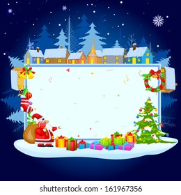 easy to edit vector illustration of Santa Claus wishing Merry Christmas