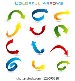 easy to edit vector illustration of set of colorful arrow