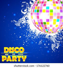 easy to edit vector illustration of shiny disco ball on abstract background