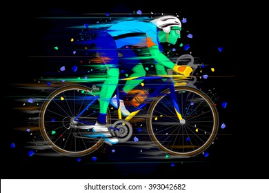 easy to edit vector illustration of Sportsman doing Cycling