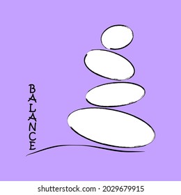 easy to edit vector illustration Stones for meditation. A pyramid of abstract stones. Balance and the concept of Zen. Vector