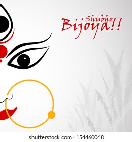 easy to edit vector illustration of Subho Bijoya wishing for Happy Dussehra