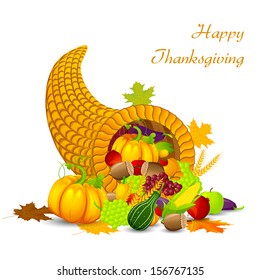 easy to edit vector illustration of Thanksgiving Harvesting festival