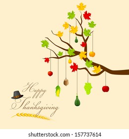 easy to edit vector illustration of Thanksgiving Harvesting festival
