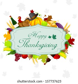 easy to edit vector illustration of Thanksgiving Harvesting festival