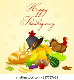 easy to edit vector illustration of Thanksgiving Harvesting festival
