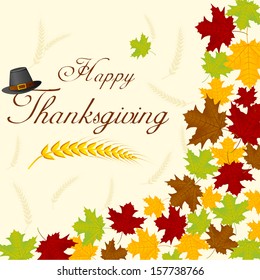 easy to edit vector illustration of thanksgiving day background with maple leaves